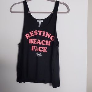 Resting beach face tank top
